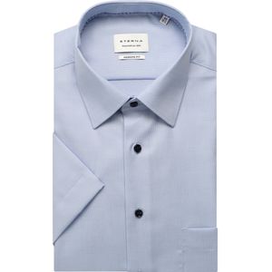 Eterna - Overhemd - Blauw - Katoen - Korte Mouw - Strijkvrij