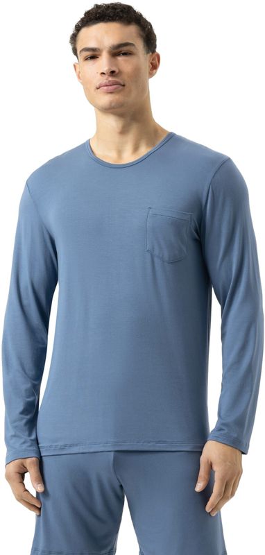 Mey - Jefferson - Longsleeve - Smoky Blue - Normale Pasvorm - Lange Mouw