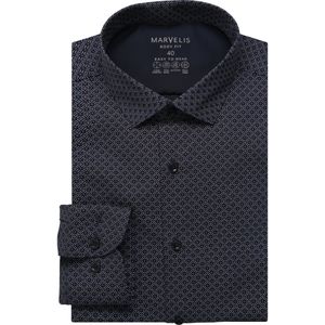 Marvelis Performance Overhemd donkerrood, Bedrukt