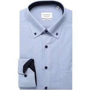 ETERNA Comfort Fit Overhemd lichtblauw/wit, Ruit