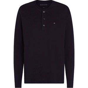 Tommy Hilfiger Slim Fit T-Shirt Henley kraag , Effen