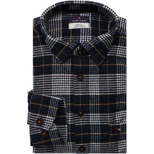Jupiter Casual Flanellen Overhemd grijs/navy, Ruit