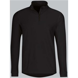 TRIGEMA Slim Fit Half-Zip Sweater zwart, Effen