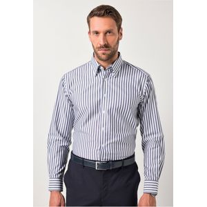 JP1880 Overhemd donkerblauw, Gestreept