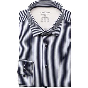 Marvelis Performance Overhemd rook blauw, Gestructureerd
