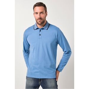 JP1880 Poloshirt lange mouw blauw, Effen
