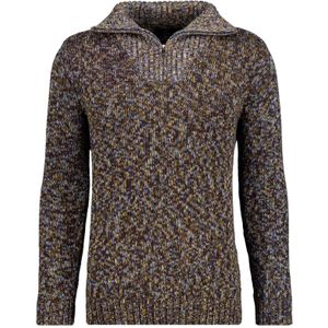 RAGMAN Trui ritssluitingbruin, Melange