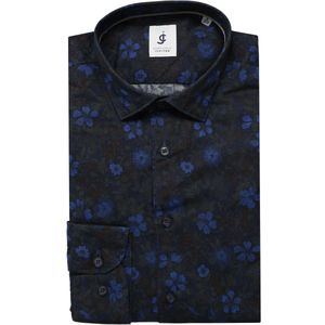 Jupiter Casual Modern Fit Overhemd middenblauw, Bloemen