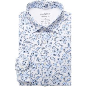 Marvelis Modern Fit Jersey shirt wit/blauw, Motief