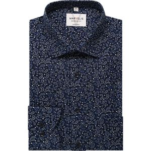 Marvelis Overhemd marine, Bedrukt