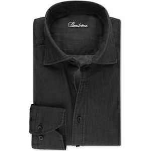 Stenströms Overhemd zwart, Effen