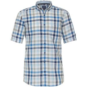 Redmond Casual Modern Fit Linnen Overhemd blauw/wit, Ruit