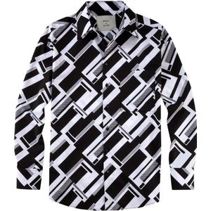 OLYMP x Bausa Overhemd zwart, Bedrukt