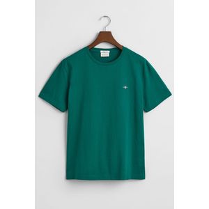 GANT Shield Regular Fit T-Shirt donkergroen, Effen