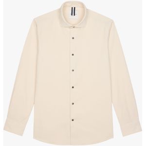 Profuomo ribfluwelen overhemd ecru, Effen