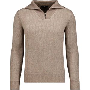 RAGMAN Trui ritssluitingbruin, Gestreept