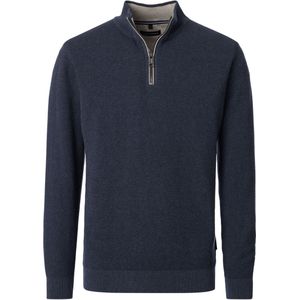 Casa Moda Half-Zip Sweater blauw, Effen