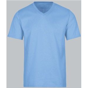 TRIGEMA Regular Fit T-Shirt V-hals blauw, Effen