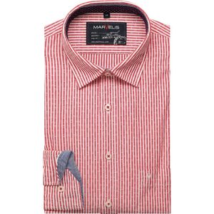 Marvelis Casual Regular Fit Overhemd rood, Gestreept