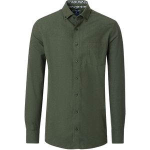Redmond Flanellen Overhemd groen, Effen