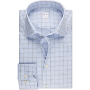 Stenströms Overhemd lichtblauw, Ruit
