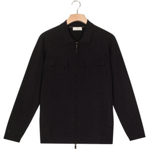 Thomas Maine Poloshirt lange mouw marine, Effen