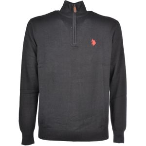 U.S. Polo Assn. Half-Zip Sweater zwart, Effen