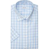 Seidensticker - Businessoverhemd - Blauw - Regular 1/2 Button-down Kraag Ruit