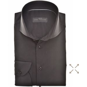 John Miller Overhemd zwart, Effen