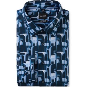 OLYMP Luxor Overhemd marine, Bedrukt