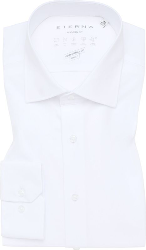ETERNA Performance Overhemd wit, Effen