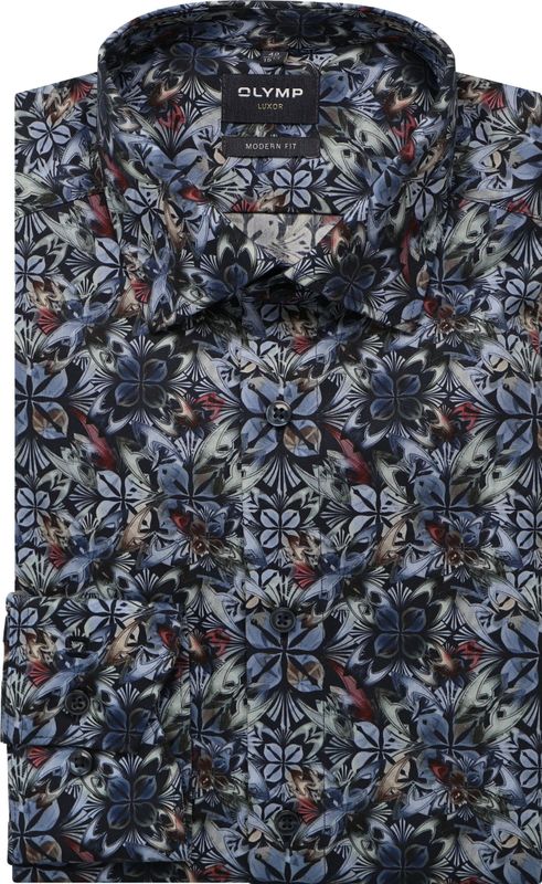 OLYMP Luxor Overhemd, modern fit, New Kent, Marineblauw