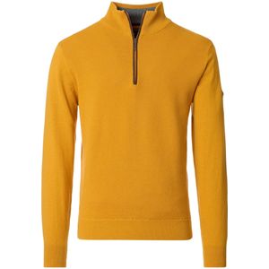 Redmond Half-Zip Sweater geel, Effen