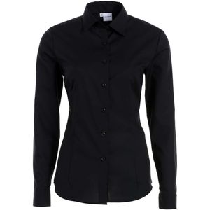 OLYMP Luxor Dames Overhemd zwart, Effen