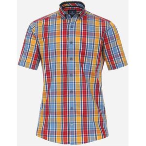 Redmond Casual Regular Fit Overhemd Korte mouw blauw/rood