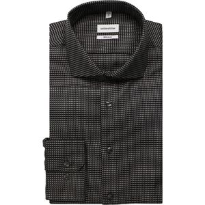 Seidensticker - Businessoverhemd - Grijs - Regular 1/1 Kentkraag Pepita