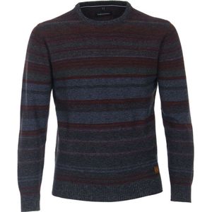 Casa Moda Casual Fit Trui ronde halsblauw/rood, Gestreept