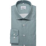 Seidensticker - Businessoverhemd - Sage Green - Regular 1/1 Kentkraag print