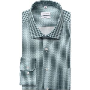 Seidensticker - Businessoverhemd - Sage Green - Regular 1/1 Kentkraag print