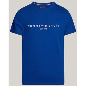 Tommy Hilfiger Regular Fit T-Shirt ronde hals donkerblauw, Effen