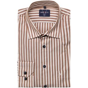 Marvelis Casual Overhemd bruin, Gestreept