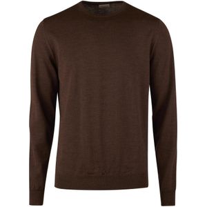 Stenströms Trui ronde halsdonkerbruin, Effen