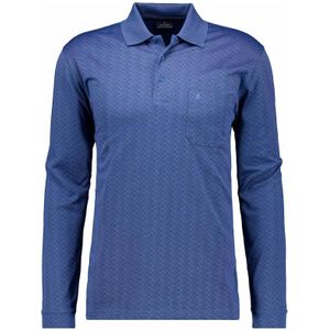 RAGMAN - Poloshirt - Blauw mêlee - Katoenmix - Korte Mouwen - Regular Fit