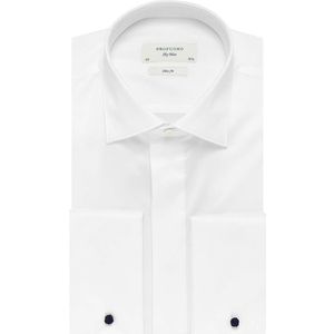 Profuomo Sky Blue Slim Fit Gala shirt wit, Effen