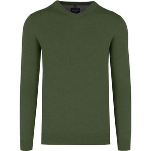 Marvelis Casual Trui V-hals groen, Effen