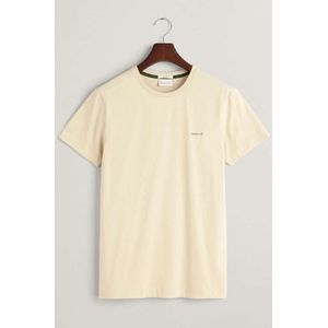 GANT Slim Fit T-Shirt ronde hals beige, Effen