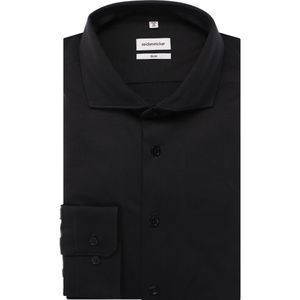 Seidensticker - Businessoverhemd - Grijs - Slim 1/1 Kentkraag - Lange Mouwen