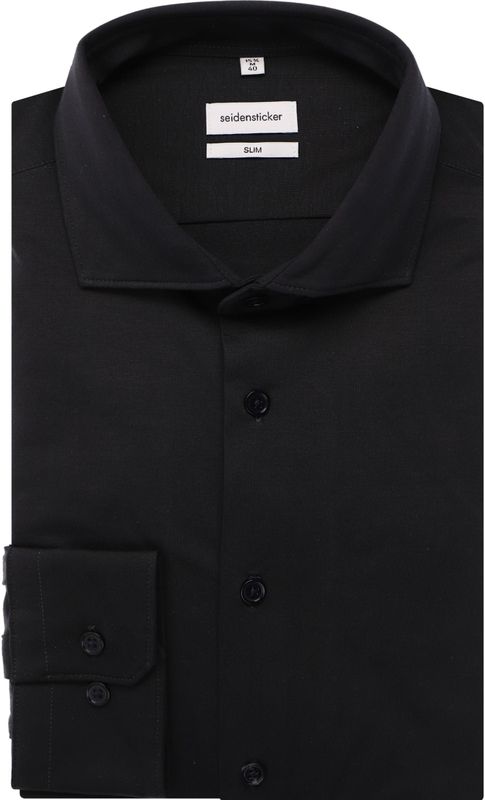 Seidensticker - Businessoverhemd - Grijs - Slim 1/1 Kentkraag - Lange Mouwen