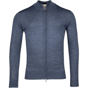 Thomas Maine Cardigan blauw, Effen