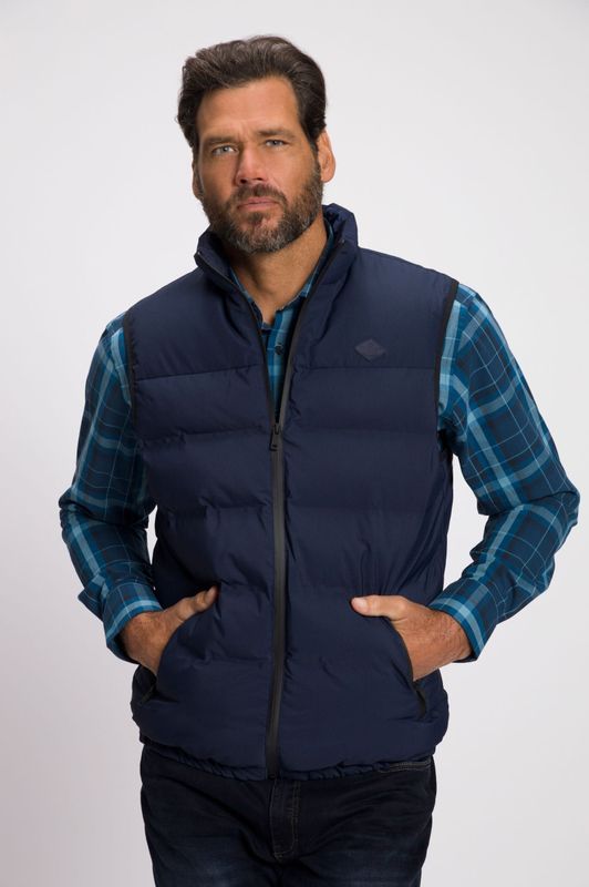 JP1880 Gewatteerd vest donkerblauw, Effen